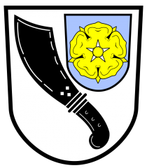 Logo mit Wappen schräg